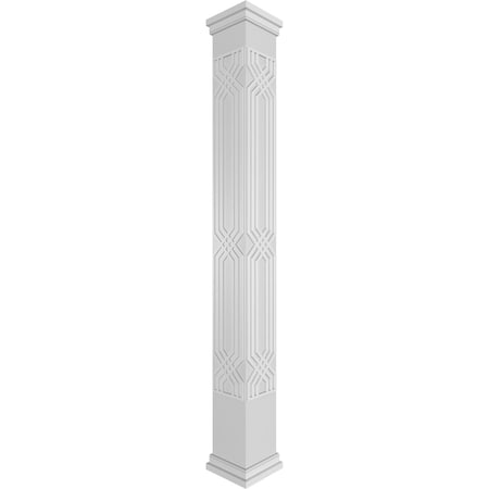 Craftsman Classic Square Non-Tapered Atlas Fretwork Column W/ Prairie Capital & Prairie Base